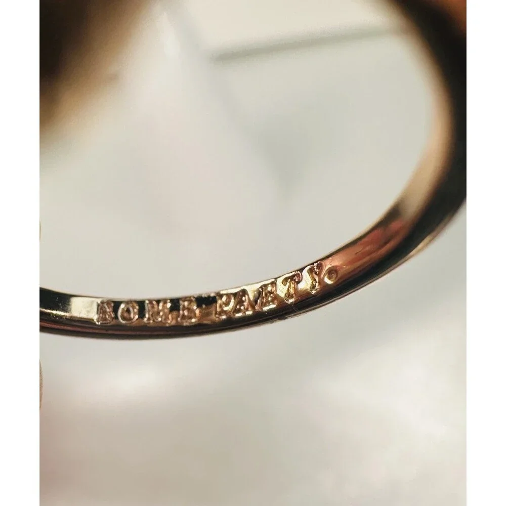 Bomb Party Ring Size 6 Rose Gold Smoky Lavender Cushion Halo Statement Ring